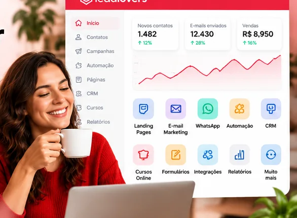 Profissional tranquila diante de ferramentas digitais